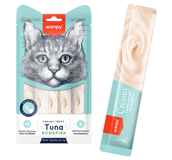 Wanpy Creamy Lickable Treat with Tuna&Codfish рідкі ласощі з тунцем та тріскою 14г