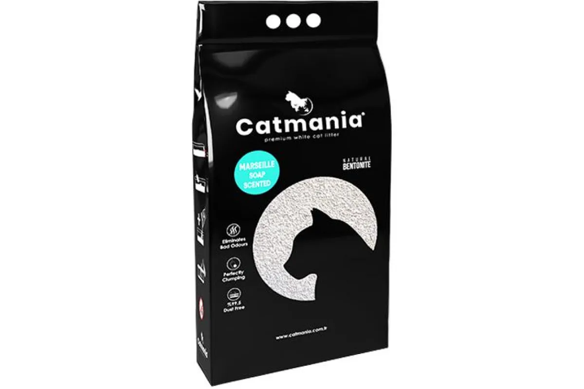 Бентонітовий наповнювач CATMANIA  Марсельське мило + бірюзові гранули, 10л
