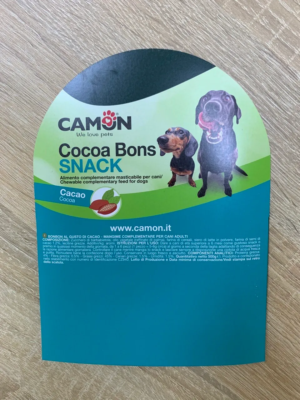Ласощі для собак Camon Кісточки шоколадні Ciokobone 4,53cм