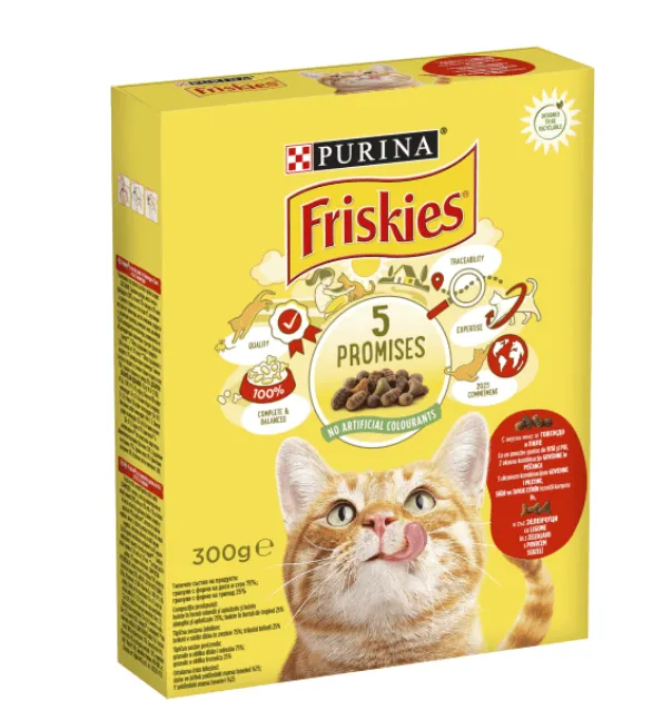 Friskies коробка 300г М'ясо, курка, овочі