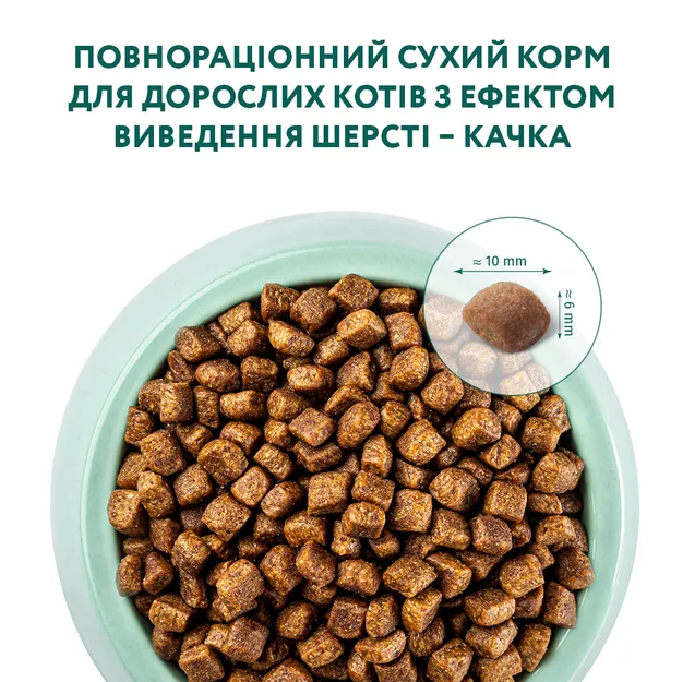 Optimeal для котів з еф. вивед шерсті качка 1кг 