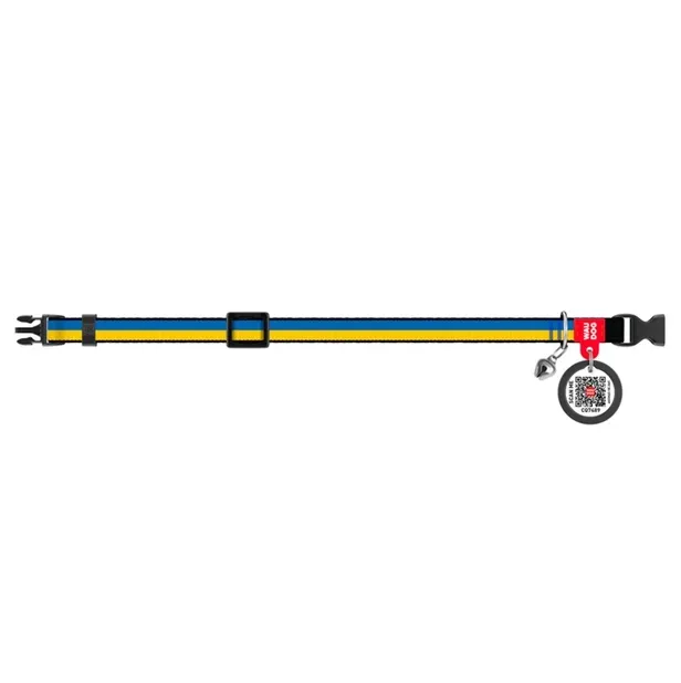 5210-4020 Нашийник WAUDOG Nylon з QR паспортом, малюнок "Colors of freedom", пласт. фастекс XS Ш 10мм Д 20-30см з дзвіночком
