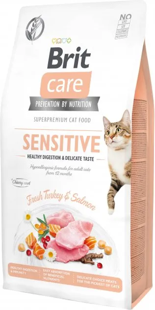 Brit Care Cat GF Sensitive HDigestion & Delicate Taste (для вибагливих кішок) 1кг