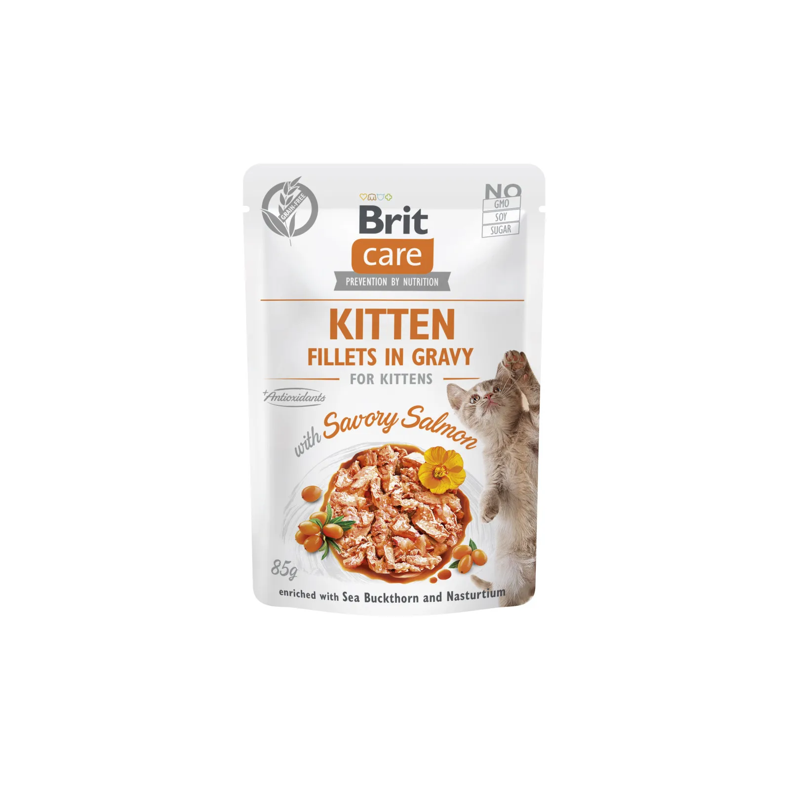 Brit Care Cat pouch (філе в соусі пікантний лосось для кошенят) 85г