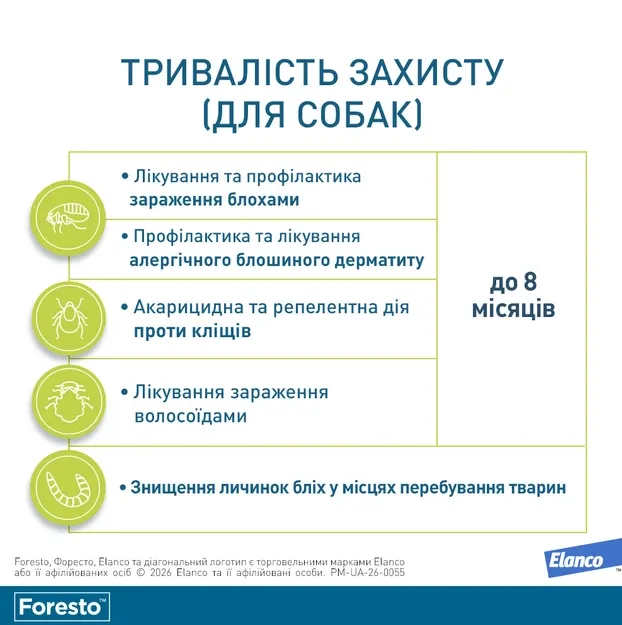 Форесто нашийник для малих собак та котів 38см
