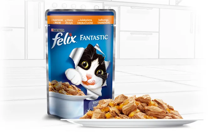 Felix Fantastic пауч для котів в желе (індичка), 100 г