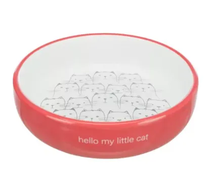 24771 Миска Trixie для котів керамічна коралова/біла 15см 0.3л