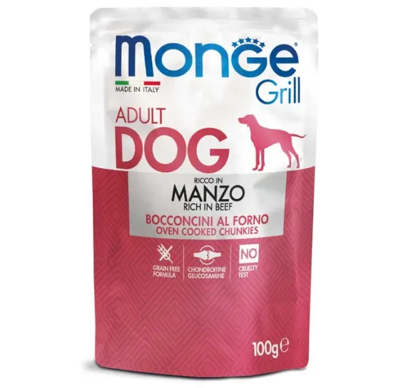 MONGE Pouch Grill Beef Консервований корм для собак, яловичина 100г