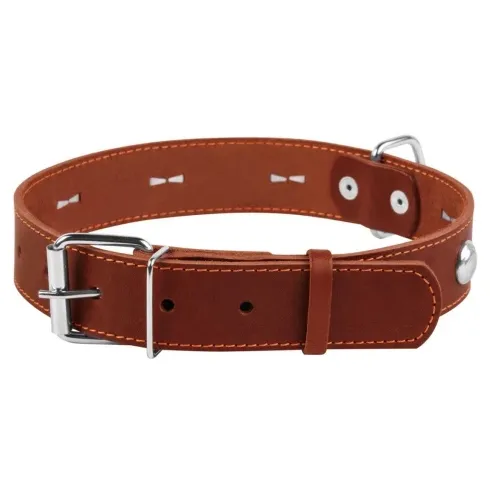 02716 Нашийник CoLLaR одинарний з прикрасами Ш 35мм Д 48-63см коричневий