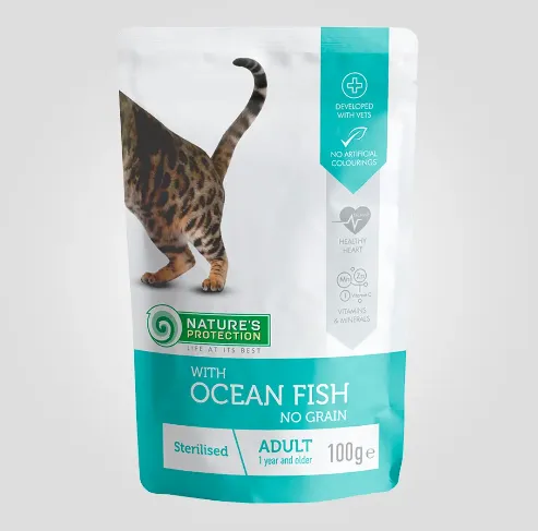 45693 Пауч для котів Nature's Protection Sterilized Океанічна Риба 100г
