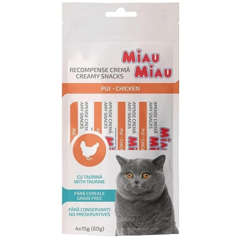 Miau Miau Chicken крем-паста для котів з куркою 4*15г