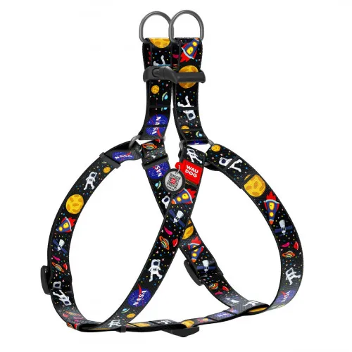 5020 Шлея WAUDOG Nylon з QR паспором, малюнок "NASA" (ширина 20мм, довжина 50-80см)