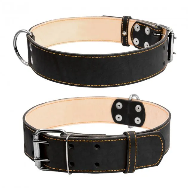 03591 Нашийник "CoLLaR" подвійний (шир.45мм, довж.56-68см) Чорний