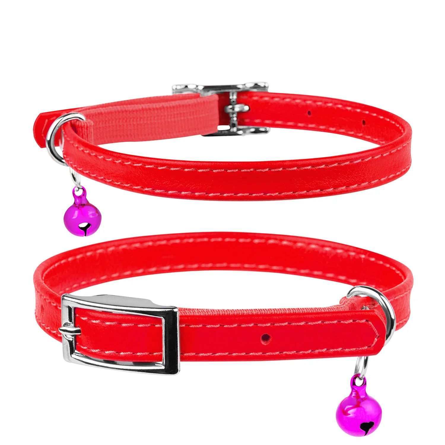 32483 Нашийник "CoLLaR GLAMOUR" без прикрас з резинкою для кошенят (шир.9мм, довж.22-30см) червоний