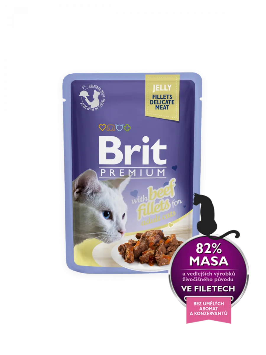 Brit Premium Cat pouch (філе яловичини в соусі) 85g