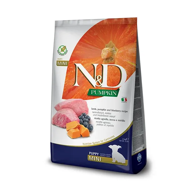 Farmina Dog N&D Grain Free Pumpkin Lamb&Blueberry Puppy Mini ягня та лохина для цуценят 1кг 33628