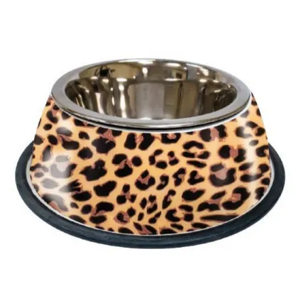 Миска CROCI Animalier Leopard нерж. з гумовою підставкою 0.37л 20см C6159835