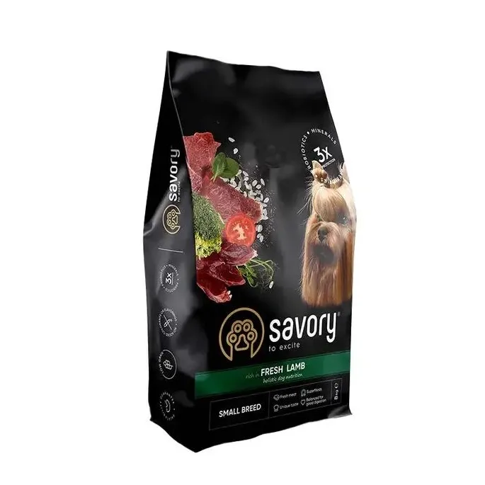 Savory сухий корм для собак гурманів малих порід, ягня 1кг 30334