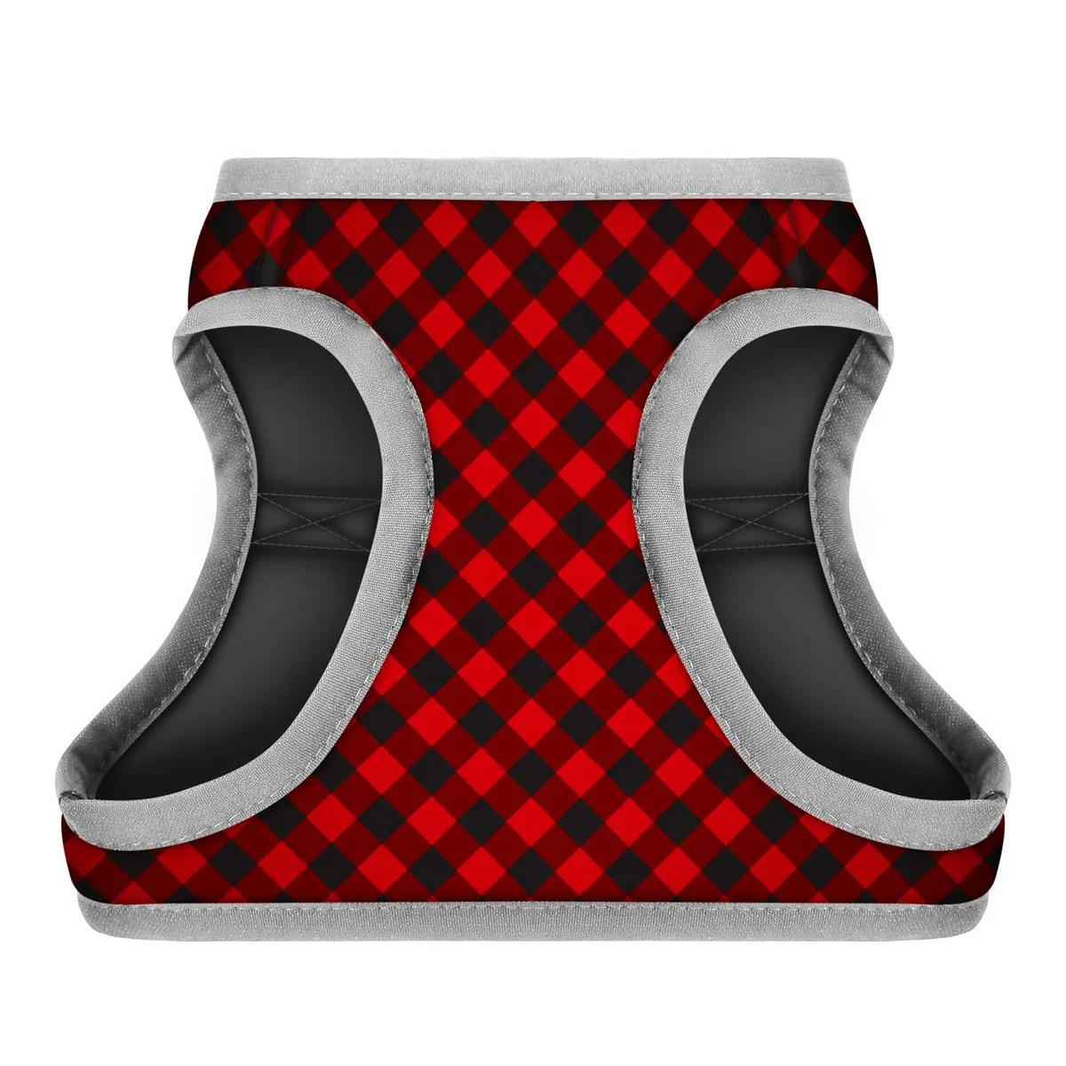 2986 Шлея М'яка WAUDOG Clothes з QR паспортом ,малюнок "Шотландка червона" XS3, В32-35, С22-24см