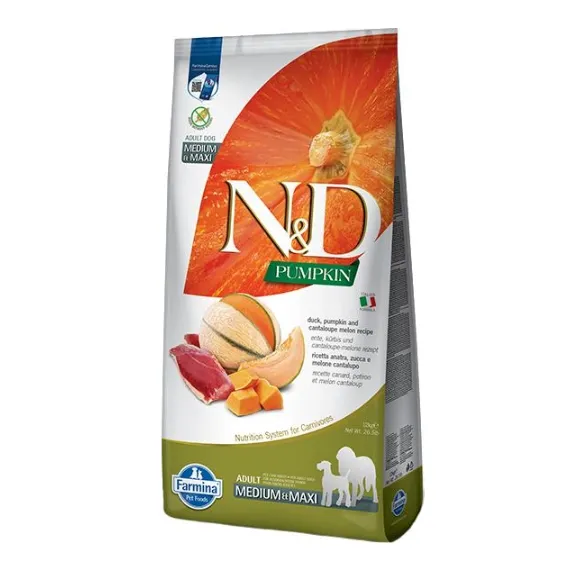 Farmina Dog N&D Grain Free Pumpkin Duck & Cantaloupe Adult Medium & Maxi качка та диня для великих порід 1кг 38968
