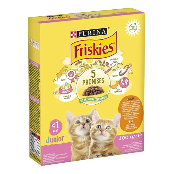 Friskies коробка 300г Юніор (курка, молоко, овочі)