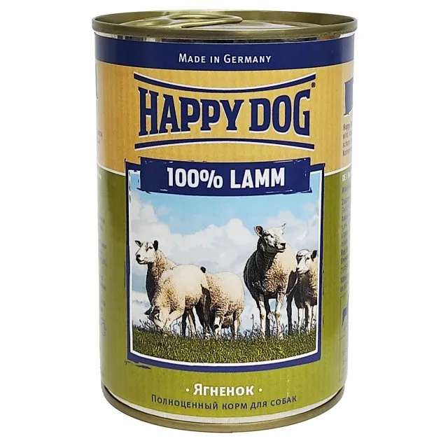 6000661 Happy Dog 400г Lamm консервований корм для собак з ягням