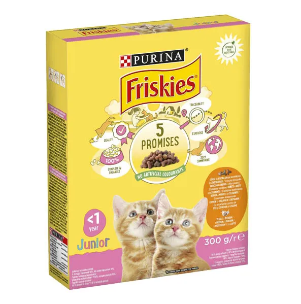 Friskies коробка 300г Юніор (курка, молоко, овочі)