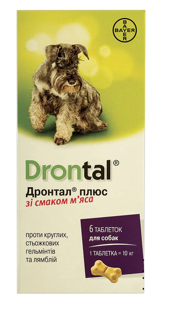 BAYER Дронтал плюс для собак, 1 табл