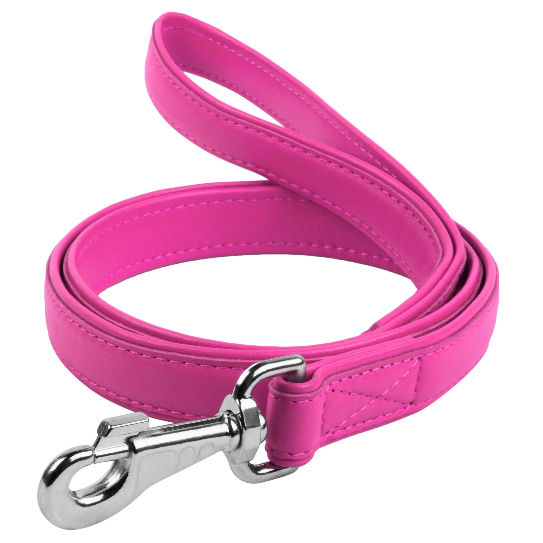 33737 Повідець "CoLLaR GLAMOUR" без прикрас (шир.18мм, довж.122см) рожевий