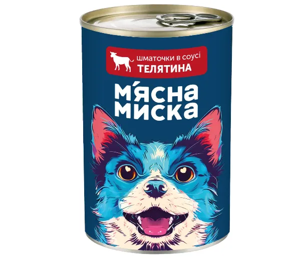 Корм для собак М'ясна миска телятина в соусі 415г