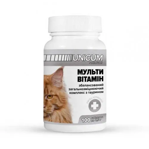 Unicum для котів мультивітамін 100 таб.