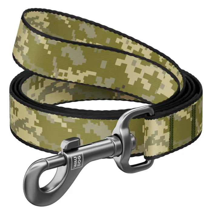 372 -4026 Повідець WAUDOG Nylon регульований, малюнок "Мілітарі" L-XXL Ш 25мм Д 152-183см