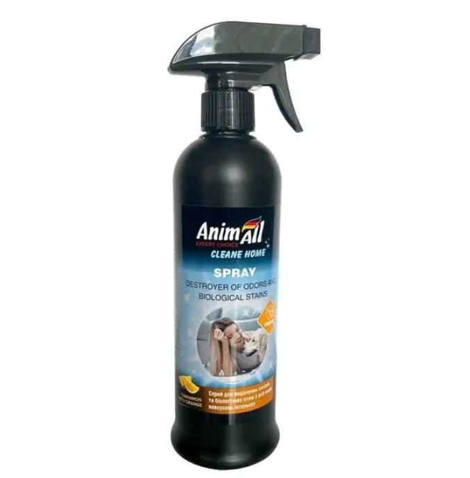 AnimAll Clean Home Спрей-винищувач запахів та біологічних плям, кориця з апельсином, 500мл