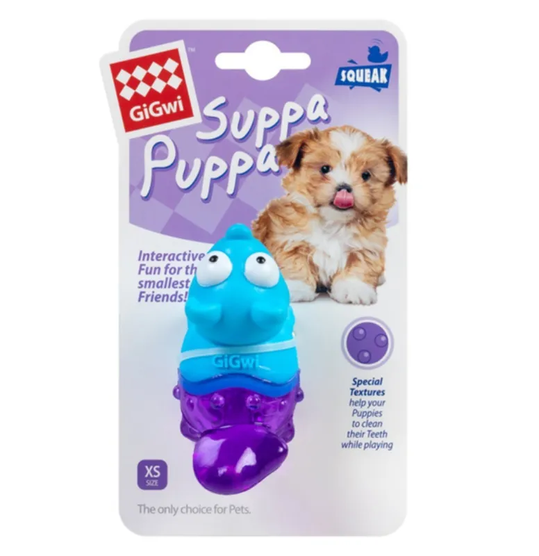 75008 Іграшка для цуценят "Лисиця" GiGwi Suppa Puppa Fox Blue/Purple гума 9см