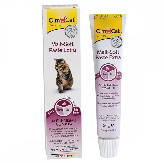 GimCat Паста МальтСофт/Екстра 20г для спалювання шерсті 407524