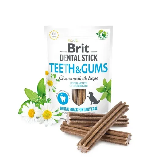Brit Dental Stick Teeth&Gum (ромашка та шавлія для собак) 251г