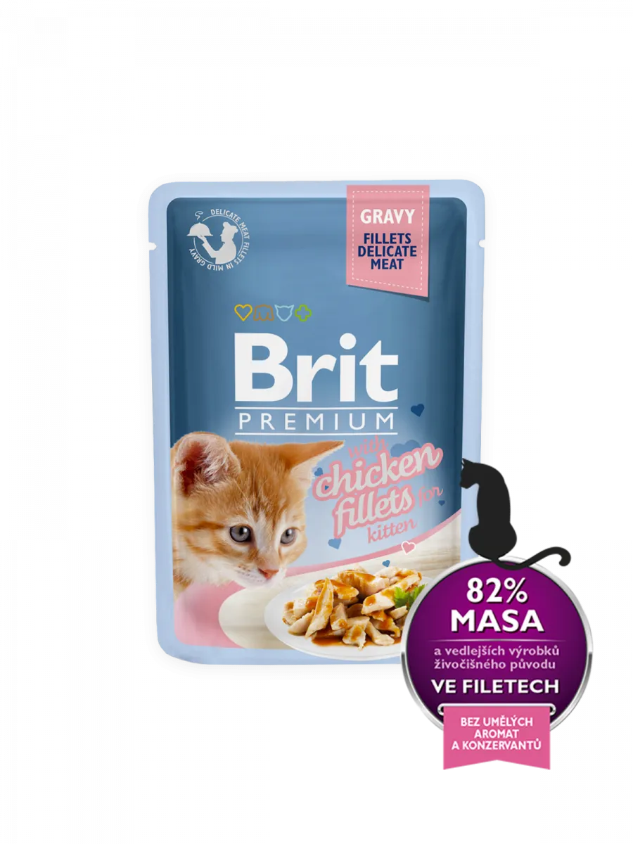 Brit Premium Cat pouch (філе курки в соусі, для кошенят) 85g