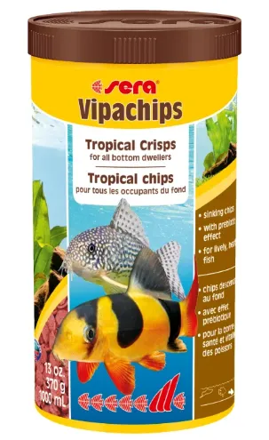 Sera Vipachips Nature-Корм для риб що мешкають коло дна. Чіпси 1000мл (370г)