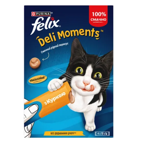 Felix Deli Moments рідкі ласощі з куркою 4*10г