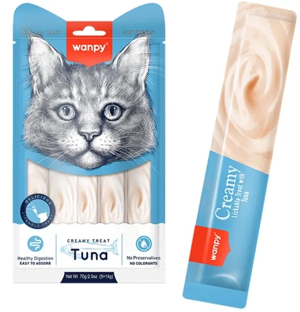 Wanpy Creamy Lickable Treat with Tuna рідкі ласощі з тунцем 14г