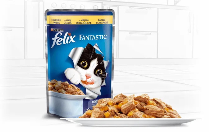 Felix Fantastic пауч для котів в желе (курка), 100 г