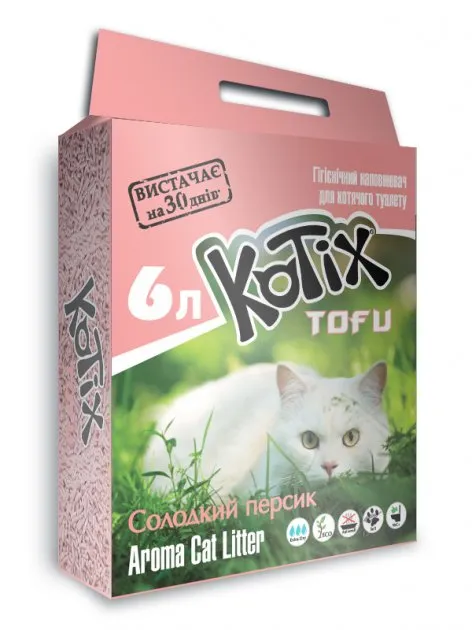Наповнювач KOTIX TOFU Honey Peach, 6L