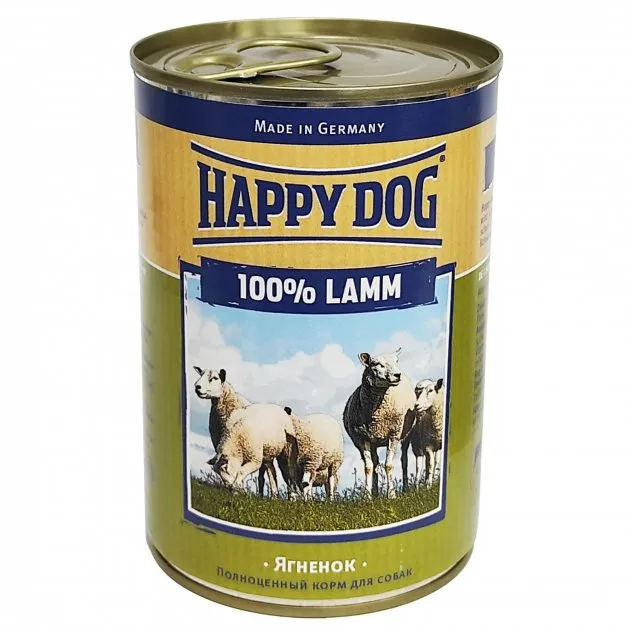6000661 Happy Dog 400г Lamm консервований корм для собак з ягням