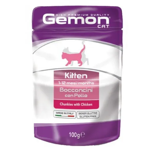 Корм для кошенят GEMON POUCH CAT KITTEN CHIСKEN з куркою 100г