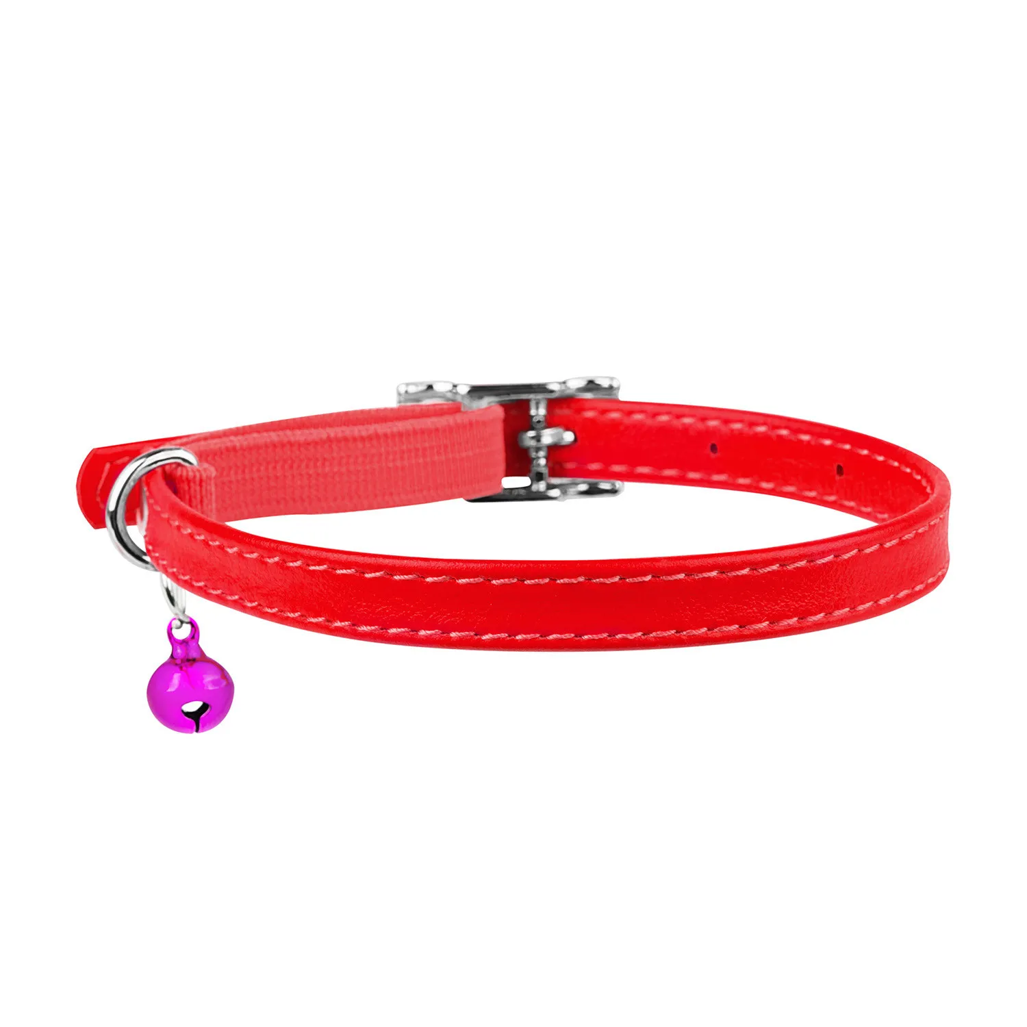 32483 Нашийник "CoLLaR GLAMOUR" без прикрас з резинкою для кошенят (шир.9мм, довж.22-30см) червоний