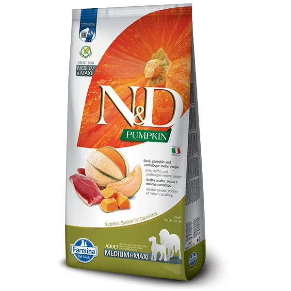 Farmina Dog N&D Grain Free Pumpkin Duck & Cantaloupe Adult Medium & Maxi качка та диня для великих порід 1кг 38968