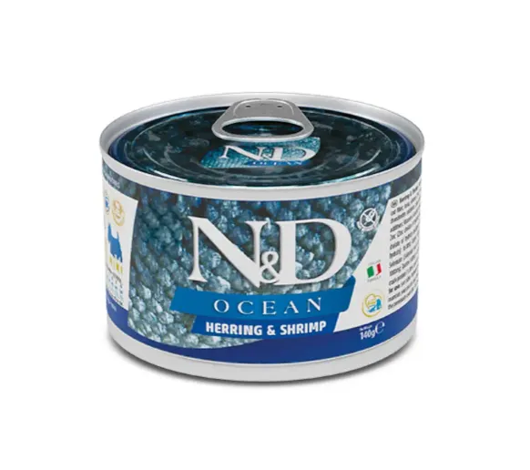 Farmina Dog N&D Grain Free Ocean Herring&Shrimp Adult Mini з оселедцем, тріскою, тунцем та креветкою для малих порід 140г 02215