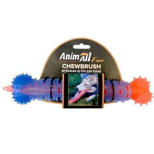 AnimAll АнімАлл Фан Жувальна щітка-кістка помаранчева з синім, 24см 149647