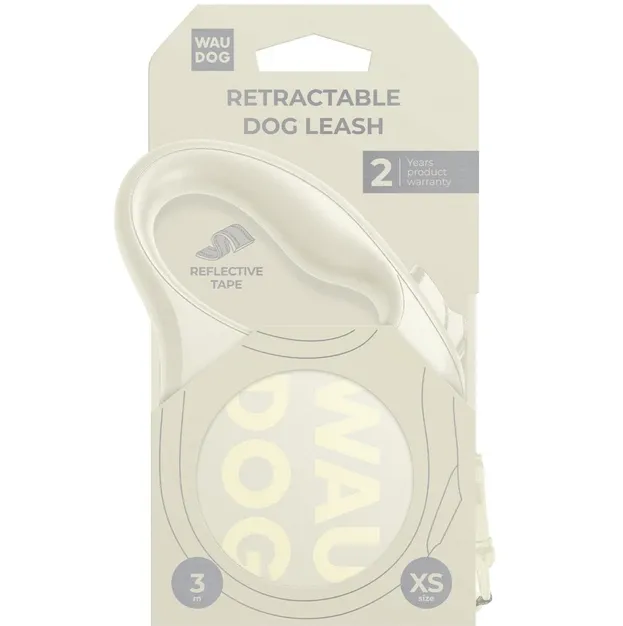816115 Повідець-рулетка WAUDOG R-leash Monochrome White XS до 12кг, 3м світловідбив. стрічка, білий