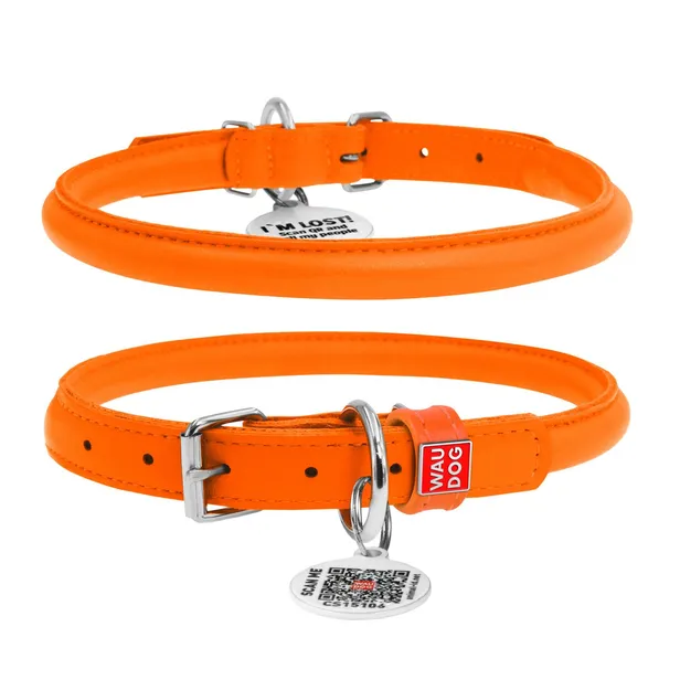 22264 Нашийник WAUDOG Glamour круглий Д 6мм Дов 17-20 помаранчевий